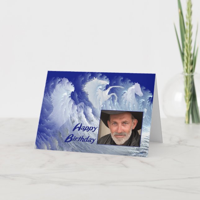 Cartão de aniversário de Fotografias de Cavalos do (Frente)