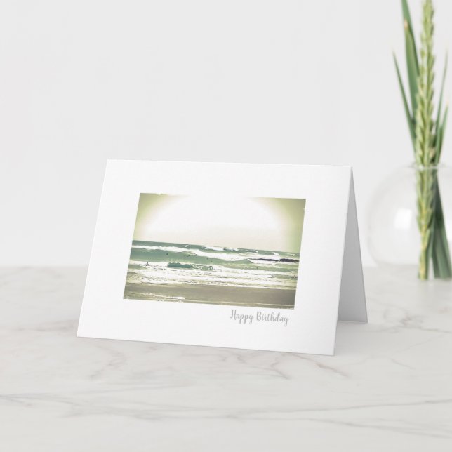 Cartão de aniversário de fotografias de surfe (Frente)