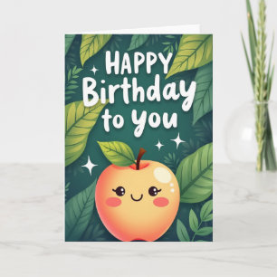 Cartão de Aniversário de Fruta Botânica
