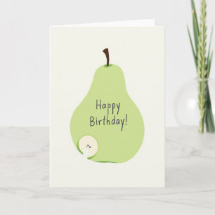 Cartão de Aniversário de Fruta Verde Doce