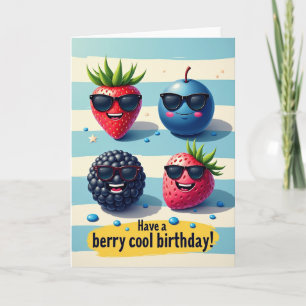 Cartão de Aniversário de Frutas Alegres