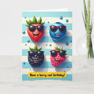 Cartão de Aniversário de Frutas Divertidas