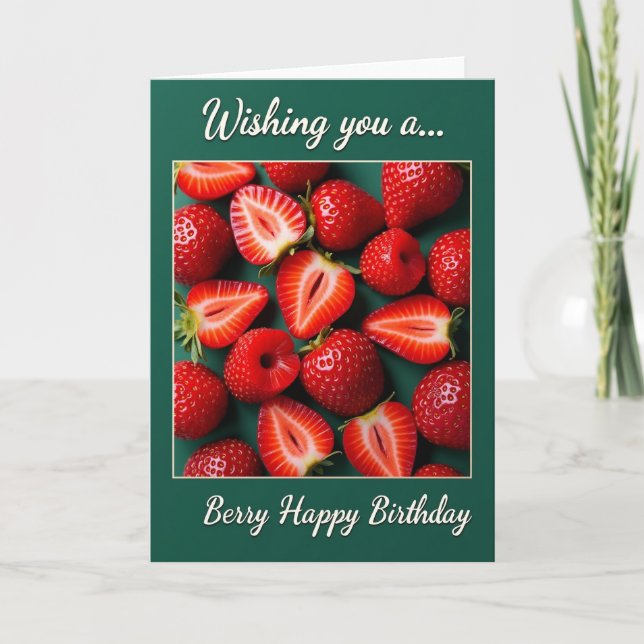 Cartão de Aniversário de Frutas Vermelhas (Frente)