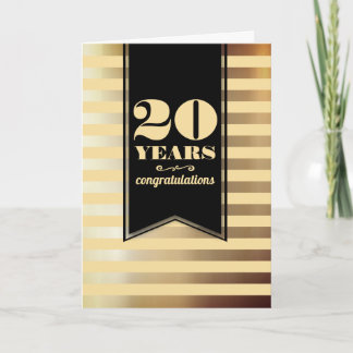 Cartão de aniversário de funcionário do Faux gold 