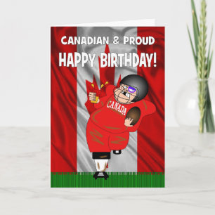 Cartão de Aniversário de Futebol Americano Canad