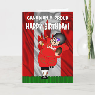 Cartão de Aniversário de Futebol Americano Canadia