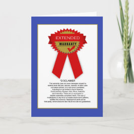 Cartão de aniversário de garantia estendida engraç