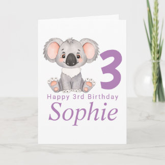 cartão de aniversário de garota koala