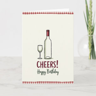 Cartão de Aniversário de Garrafa Elegante