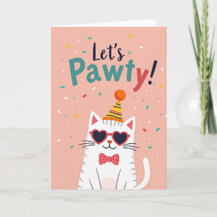 Cartão de Aniversário de Gatinho Divertido