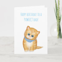 Cartão de aniversário de gatinho gengibre bonito d