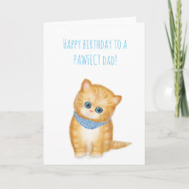 Cartão de aniversário de gatinho gengibre bonito d
