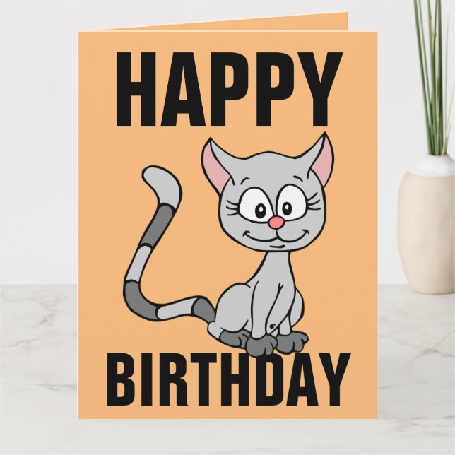 CARTÃO DE ANIVERSÁRIO DE GATO (Frente)