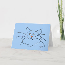Cartão de Aniversário de Gato Azul Whimsso