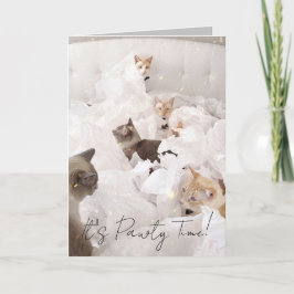 Cartão de Aniversário de Gato Bonito