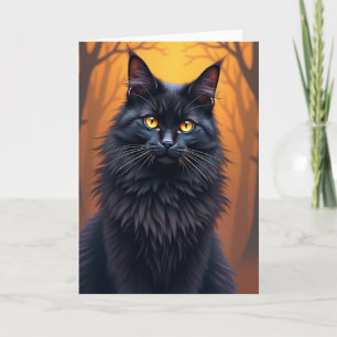 Cartão de Aniversário de Gato de Olhos Dourados