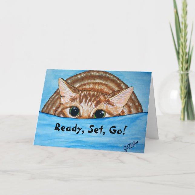 Cartão de Aniversário de Gato Divertido (Frente)