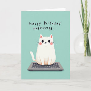 Cartão de Aniversário de Gato Fofo