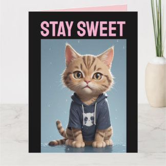CARTÃO DE ANIVERSÁRIO DE GATO FOFO AMIGO