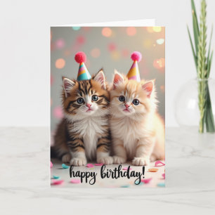 Cartão de Aniversário de Gato Fofo e Doce