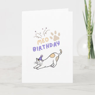 Cartão de aniversário de gato fofo engraçado