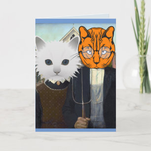 CARTÃO DE ANIVERSÁRIO DE GATO GÓTICO AMERICANO PAR