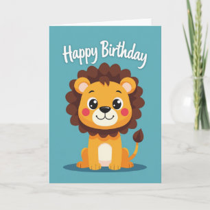 Cartão de Aniversário de Gato Grande Fofo