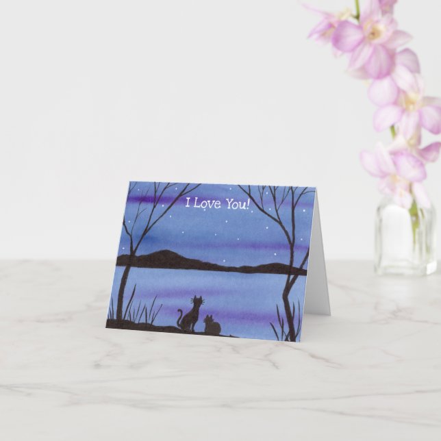 Cartão de Aniversário de Gato legal (Orquídea)