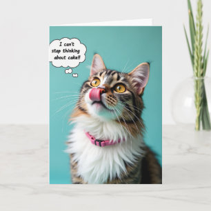 Cartão de Aniversário de Gato Listrado
