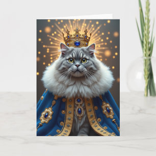Cartão de Aniversário de Gato Luxuoso