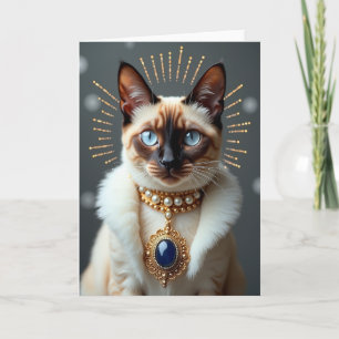 Cartão de Aniversário de Gato Majestoso