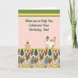 Cartão de Aniversário de Gato para Pai