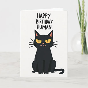 Cartão de Aniversário de Gato Preto