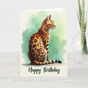 Cartão de Aniversário de Gato Roseta
