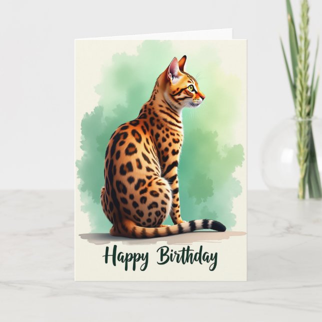 Cartão de Aniversário de Gato Roseta (Frente)