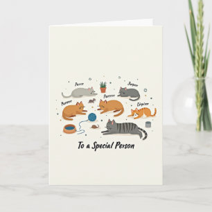 Cartão de Aniversário de Gato Sereno