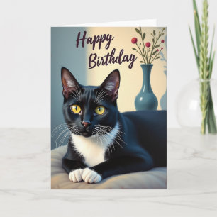 Cartão de Aniversário de Gato Smoking