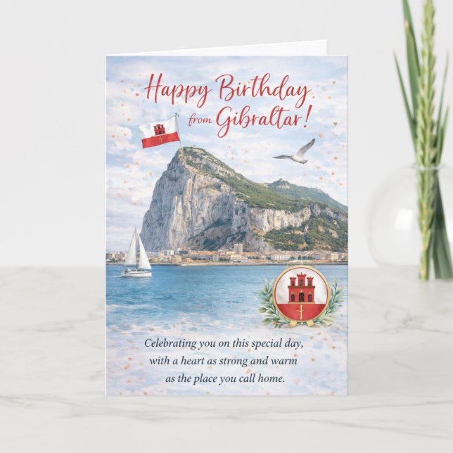 Cartão de Aniversário de Gibraltar (Frente)