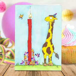 cartão de aniversário de girafa por Nicole Janes