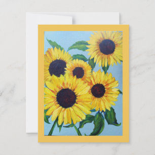Cartão de Aniversário de Girassol Amarelo