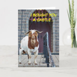 Cartão de Aniversário de Goat e Castle