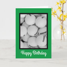 Cartão de aniversário de golfe, cartão de aniversá