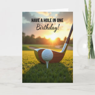 Cartão de Aniversário de Golfe Hora Dourada