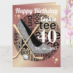 Cartão de aniversário de golfe personalizado para