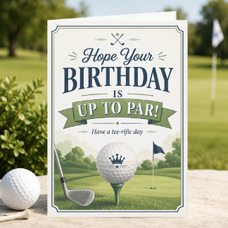 Cartão de Aniversário de Golfe Up To Par Dobrável