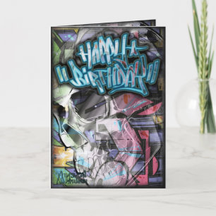 cartão de aniversário de grafite