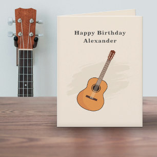 Cartão de Aniversário de Guitarra Acústica