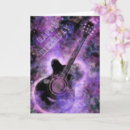 Cartão de Aniversário de Guitarra de Rock and Roll