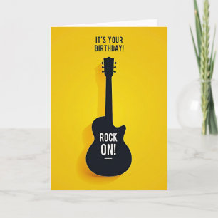 Cartão de aniversário de guitarra festiva