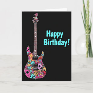 Cartão de Aniversário de Guitarra Rock